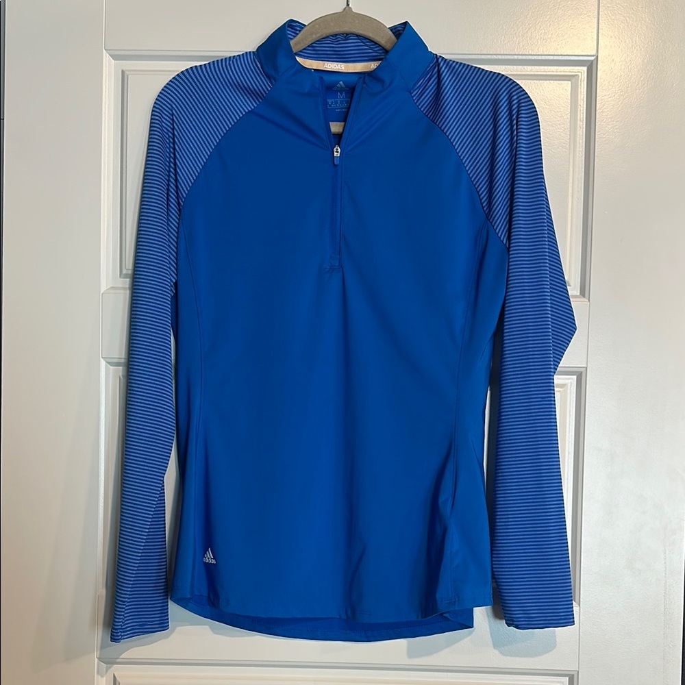 🧢 Adidas Blue 3/4 Zip with Moisture Wicking Technology